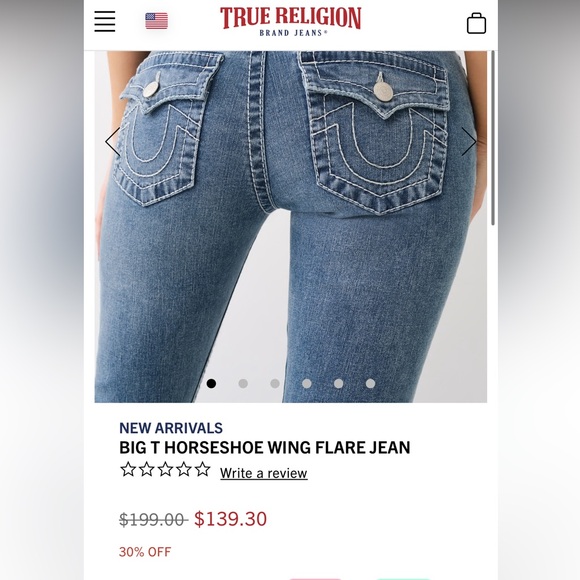 True Religion Flare Jeans (New, only worn once!) - Picture 5 of 5